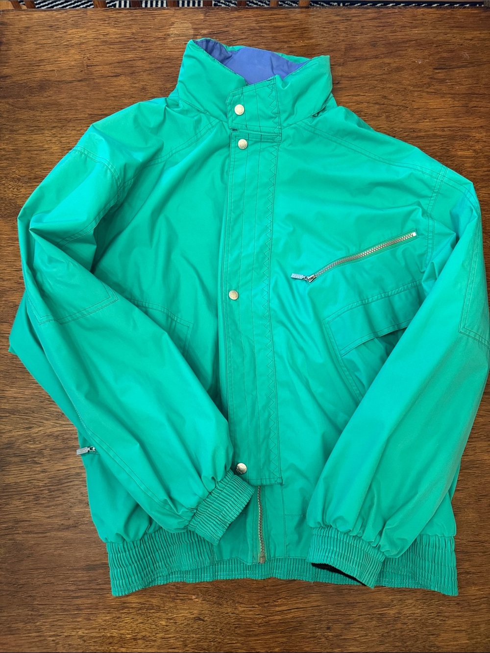 Men's Vintage Killy Teal Green Ski Jacket with High Collar